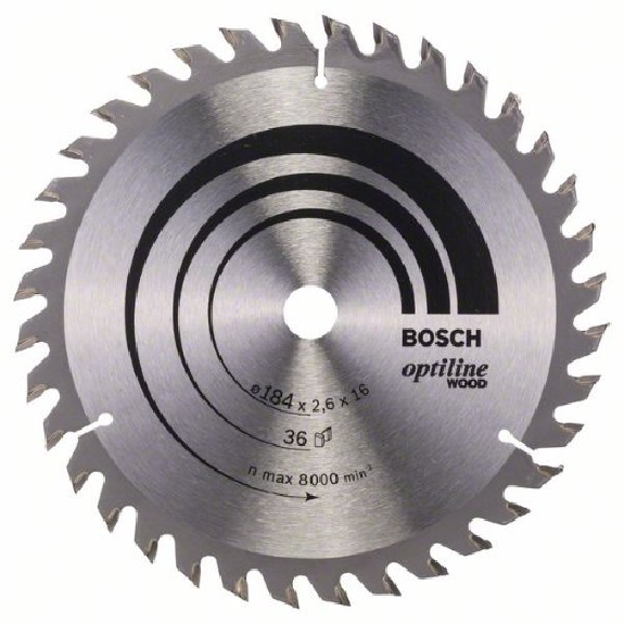 Kreissägeblatt Optiline Wood für Handkreissägen, 184 x 16 x 2,6 mm, 36-Beschreibung lesen