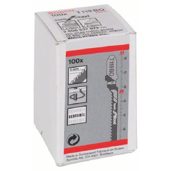 Stichsägeblatt T 119 BO Basic for Wood, 100er-Pack-Beschreibung lesen
