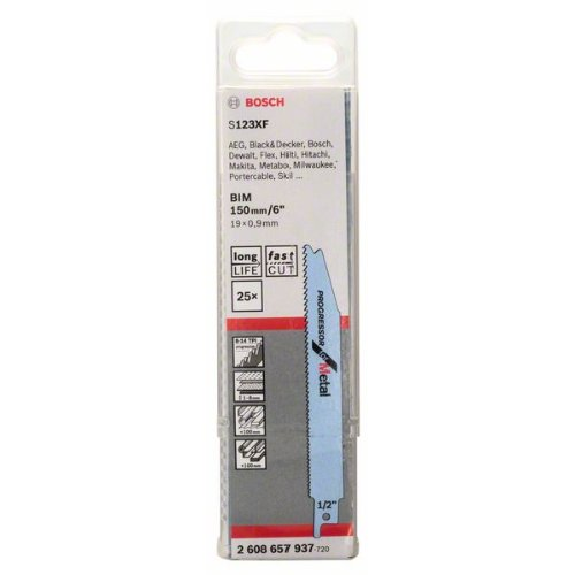 Säbelsägeblatt S 123 XF Progressor for Metal, 25er-Pack Säbelsägeblatt S 123 XF Progressor for Metal, 25er-Pack-Beschreibung lesen