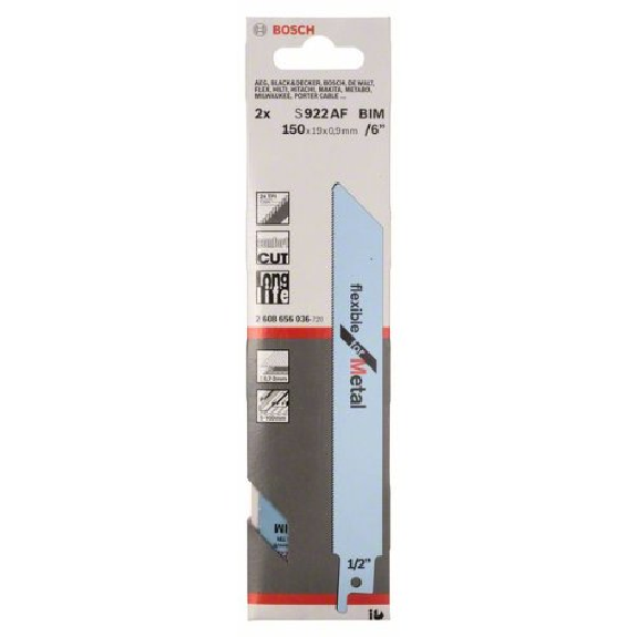 Säbelsägeblatt S 922 AF, Flexible for Metal, 2er-Pack Säbelsägeblatt S 922 AF, Flexible for Metal, 2er-Pack-Beschreibung lesen