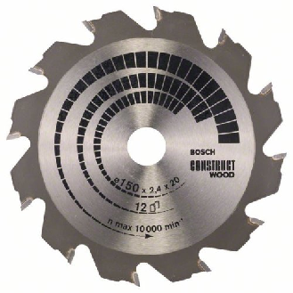 Kreissägeblatt Construct Wood, 150 x 20/16 x 2,4 mm, 12-Beschreibung lesen