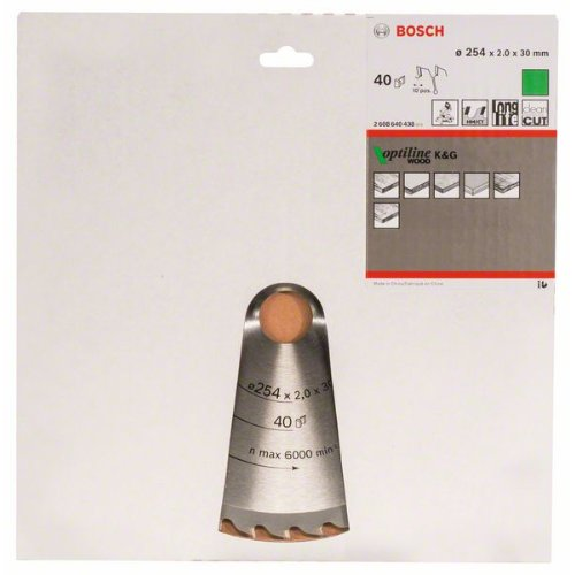 Kreissägeblatt Optiline Wood für Kapp- und Gehrungss., 254 x 30 x 2 mm, 40, WZ/P Kreissägeblatt Optiline Wood für Kapp- und Gehrungss., 254 x 30 x 2 mm, 40, WZ/P-Beschreibung lesen