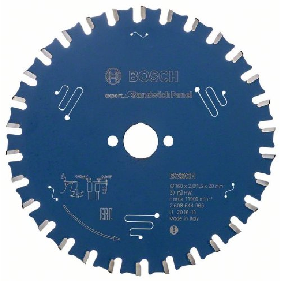 Lame de scie circulaire Expert pour panneau sandwich, 160 x 20 x 2,0 mm, 30-Lire la description