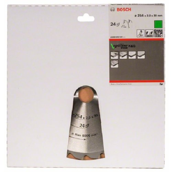 Kreissägeblatt Optiline Wood für Kapp- und Gehrungssägen, 254 x 30 x 2,0 mm, 24 Kreissägeblatt Optiline Wood für Kapp- und Gehrungssägen, 254 x 30 x 2,0 mm, 24-Beschreibung lesen