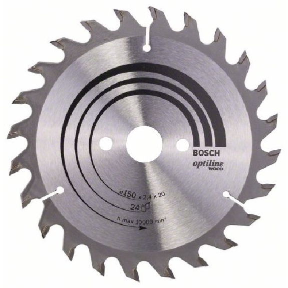 Lame de scie circulaire Optiline Wood pour scies circulaires portatives, 150 x 20/16 x 2,4 mm, 24-Leggi tutto