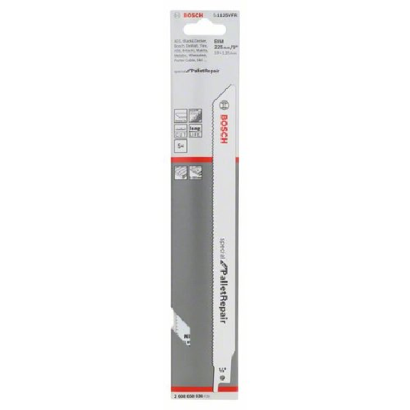 Säbelsägeblatt S 1125 VFR Bosch VE à 5 Stück Special for Pallet Repair-Beschreibung lesen