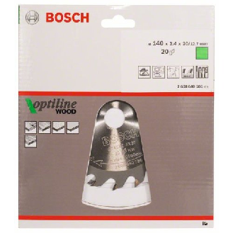 Kreissägeblatt Optiline Wood für Handkreissägen, 140 x 20/12,7 x 2,4 mm, 20-Beschreibung lesen