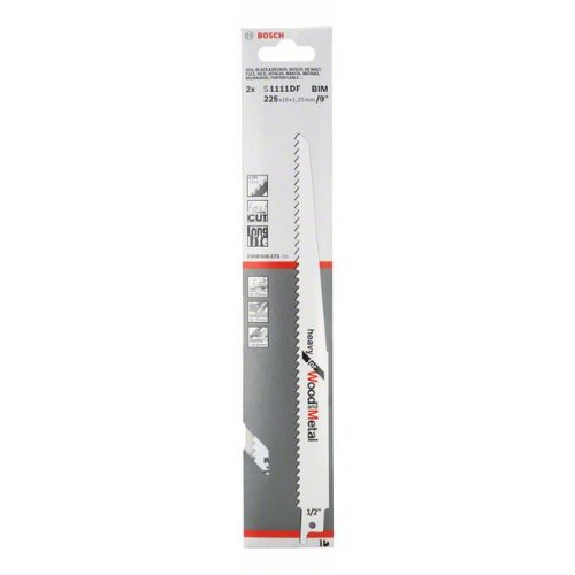 Säbelsägeblatt S 1111 DF Heavy for Wood and Metal, 2er-Pack Säbelsägeblatt S 1111 DF Heavy for Wood and Metal, 2er-Pack-Beschreibung lesen