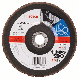 Fächerschleifscheibe X571, Best for Metal, gewinkelt, 180 mm, 40, Glasgewebe-Beschreibung lesen