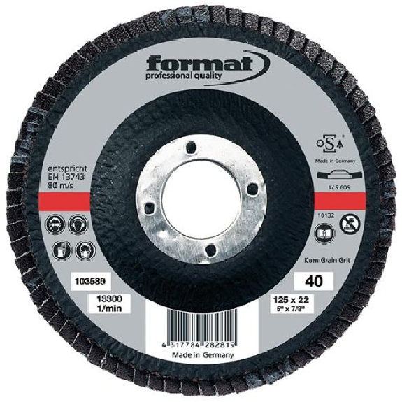Plateau de ponçage format 125mm K 40 courbé 6 degrés-Leggi tutto
