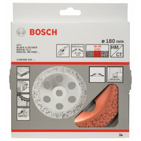 Hartmetalltopfscheibe, 180 x 22,23 mm, mittel, flach-Beschreibung lesen