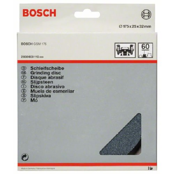 Schleifscheibe für Doppelschleifmaschine, 175 mm, 32 mm, 60-Beschreibung lesen