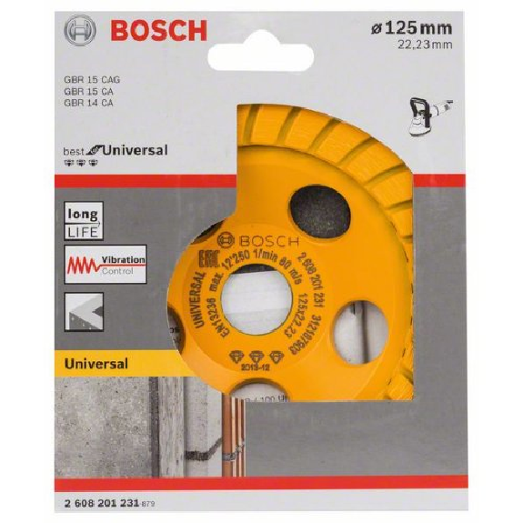 Diamanttopfscheibe Best for Universal Turbo, 125 x 22,23 x 5 mm, gelb-Beschreibung lesen