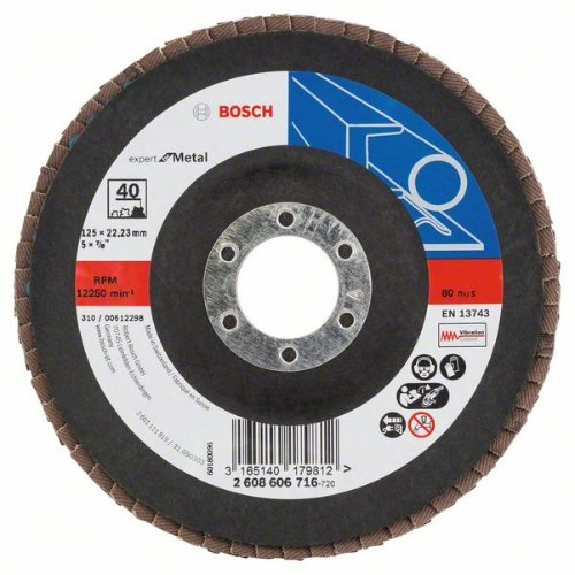 Disque à lamelles X551, Expert for Metal, coudé, 125 mm, 40, tissu de verre-Leggi tutto