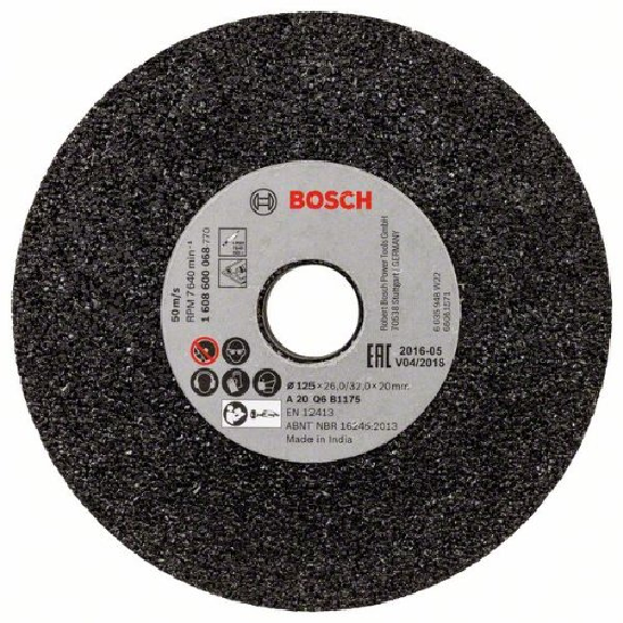 Schleifscheibe für Geradschleifer, 125 mm, 20 mm, 20 Schleifscheibe für Geradschleifer, 125 mm, 20 mm, 20-Beschreibung lesen