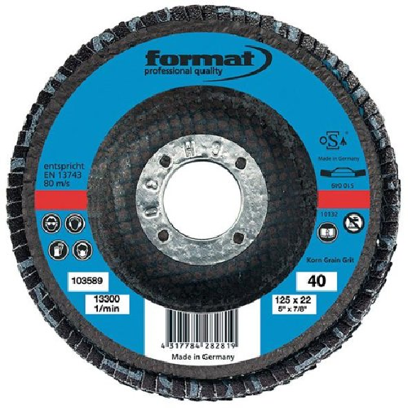 Schleifmopteller 12 Grad 125mm K 80 gewölbt-Beschreibung lesen