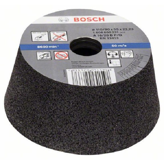 Schleiftopf, konisch-Metall/Guss 90 mm, 110 mm, 55 mm, 16 Schleiftopf, konisch-Metall/Guss 90 mm, 110 mm, 55 mm, 16-Beschreibung lesen