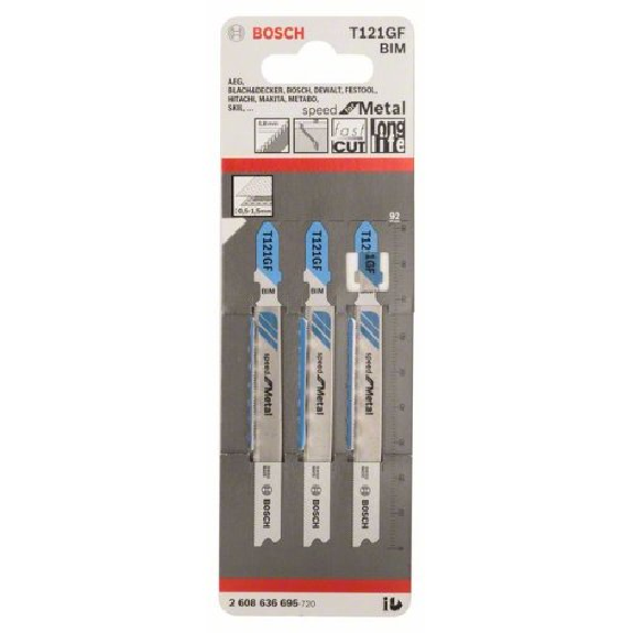 Stichsägeblatt T 121 GF Speed for Metal, 3er-Pack-Beschreibung lesen