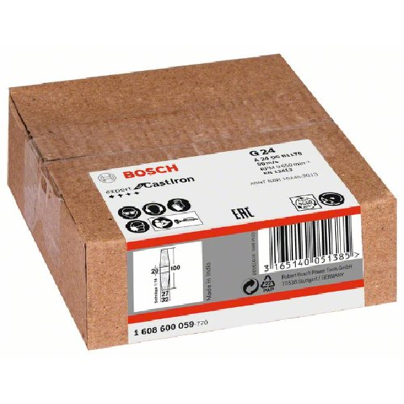 Schleifscheibe für Geradschleifer, 100 mm, 20 mm, 24-Beschreibung lesen