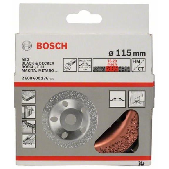 Hartmetalltopfscheibe, 115 x 22,23 mm, mittel, flach Hartmetalltopfscheibe, 115 x 22,23 mm, mittel, flach-Beschreibung lesen