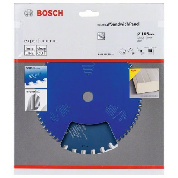 Disco de sierra circular Expert para Panel Sandwich 165x2.0x20 mm 30 z - BOSCH 2608644366-Leer más