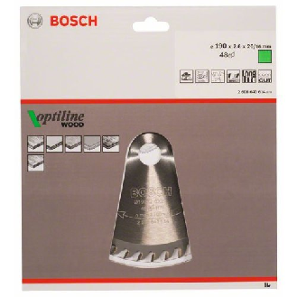 Kreissägeblatt Optiline Wood für Handkreissägen, 190 x 20/16 x 2,6 mm, 48-Beschreibung lesen