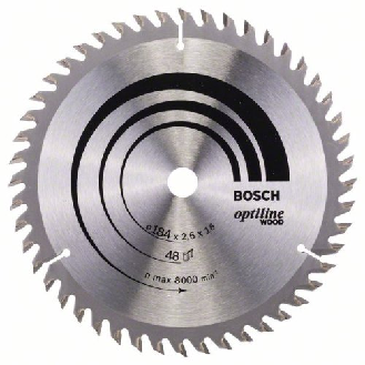 Kreissägeblatt Optiline Wood für Handkreissägen, 184 x 16 x 2,6 mm, 48-Beschreibung lesen