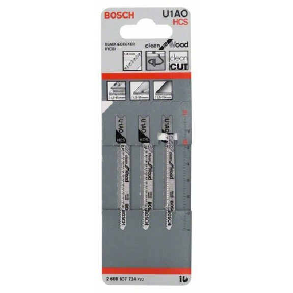 Stichsägeblatt U 1 AO Clean for Wood, 3er-Pack-Beschreibung lesen