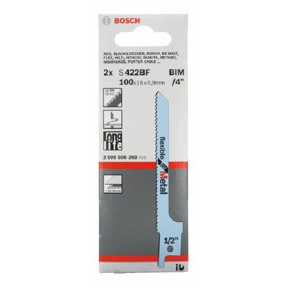 Säbelsägeblatt S 422 BF, Flexible for Metal, 2er-Pack-Beschreibung lesen