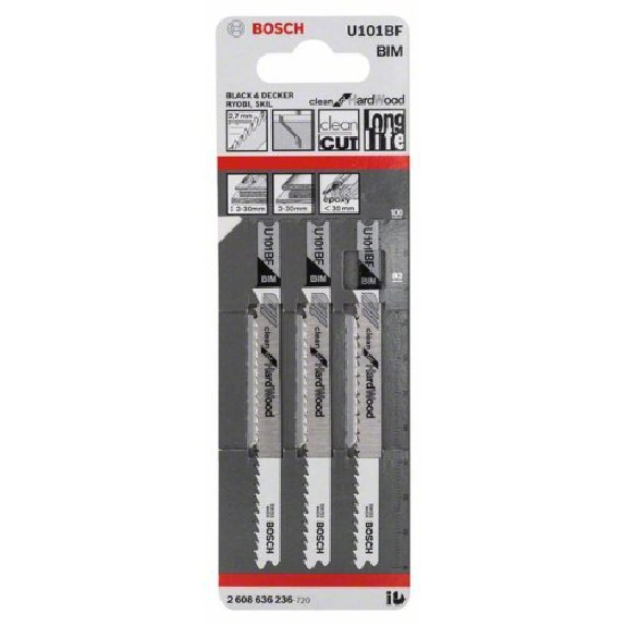 Stichsägeblatt U 101 BF Clean for Hard Wood, 3er-Pack-Beschreibung lesen