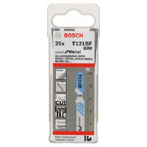 Stichsägeblatt T 121 BF Speed for Metal, 25er-Pack-Beschreibung lesen