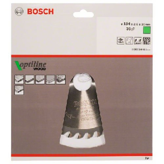 Kreissägeblatt Optiline Wood für Handkreissägen, 184 x 30 x 2,6 mm, 36-Beschreibung lesen