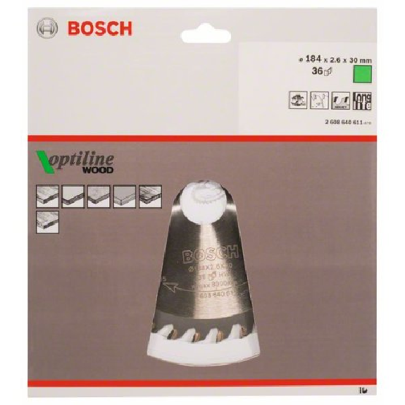 Kreissägeblatt Optiline Wood für Handkreissägen, 184 x 30 x 2,6 mm, 36 Kreissägeblatt Optiline Wood für Handkreissägen, 184 x 30 x 2,6 mm, 36-Beschreibung lesen