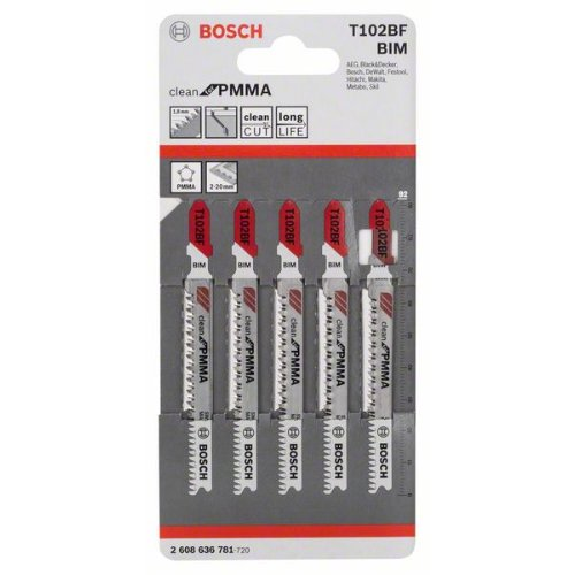 Stichsägeblatt T 102 BF Bosch VE à 5 Stück Clean for PMMA Stichsägeblatt T 102 BF Bosch VE à 5 Stück Clean for PMMA-Beschreibung lesen