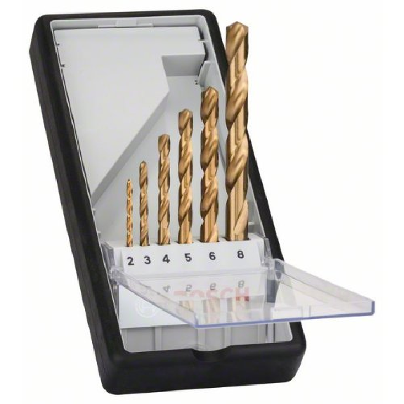 Metallbohrer-Set Robust Line HSS-TiN, 135°, 6-teilig, 2 - 8 mm-Beschreibung lesen