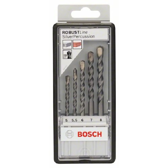 Betonbohrer-Robust Line-Set CYL-3, Silver Percussion, 5-teilig, 5 - 8 mm-Beschreibung lesen