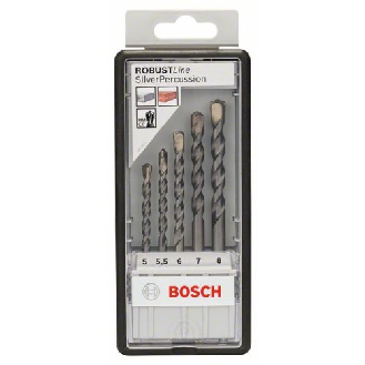Betonbohrer-Robust Line-Set CYL-3, Silver Percussion, 5-teilig, 5 - 8 mm-Beschreibung lesen