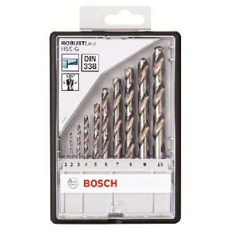 Metallbohrer-Set Robust Line HSS-G, DIN 135, 135°, 10-teilig, 1 - 10 mm-Beschreibung lesen