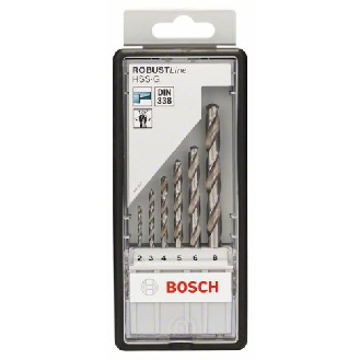 Metallbohrer-Set Robust Line HSS-G, DIN 135, 135°, 6-teilig, 2 - 8 mm-Beschreibung lesen