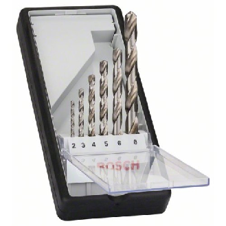 Metallbohrer-Set Robust Line HSS-G, DIN 135, 135°, 6-teilig, 2 - 8 mm-Beschreibung lesen