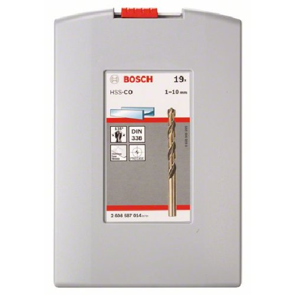 Metallbohrer-Set HSS-Co (Cobalt-Legierung), ProBox, 19-teilig, DIN 338, 1-10 mm-Beschreibung lesen