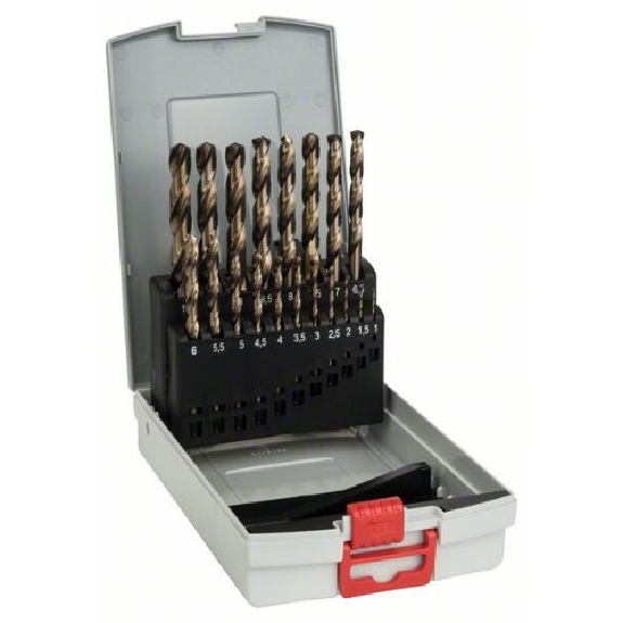Metallbohrer-Set HSS-Co (Cobalt-Legierung), ProBox, 19-teilig, DIN 338, 1-10 mm-Beschreibung lesen