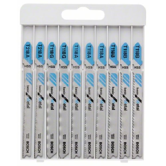 Jeu de lames de scie sauteuse Basic pour métal, 10 pièces-Leggi tutto