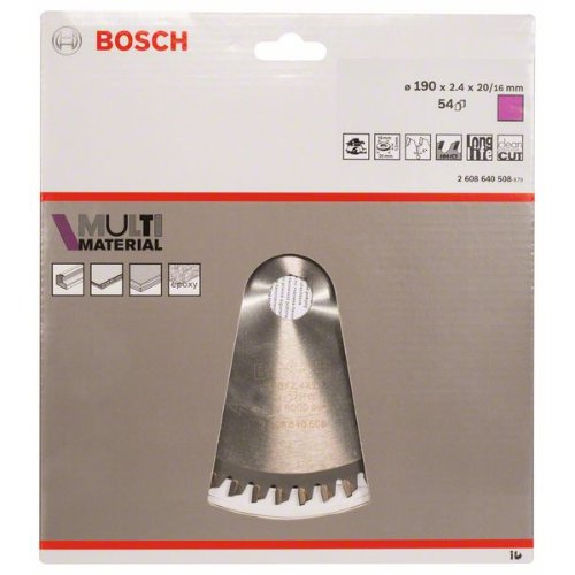 Kreissägeblatt Multi Material, 190 x 20/16 x 2,4 mm, 54-Beschreibung lesen
