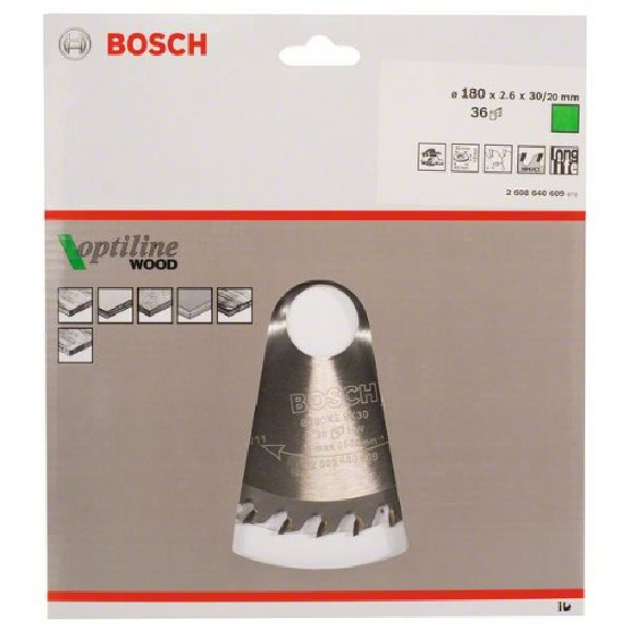 Kreissägeblatt Optiline Wood für Handkreissägen, 180 x 30/20 x 2,6 mm, 36 Kreissägeblatt Optiline Wood für Handkreissägen, 180 x 30/20 x 2,6 mm, 36-Beschreibung lesen