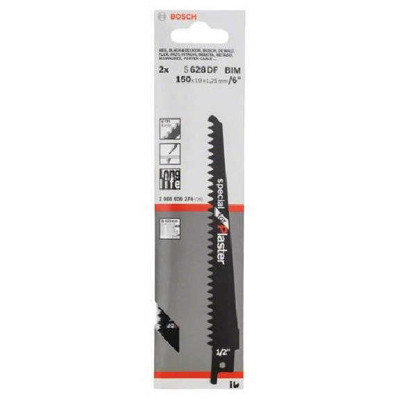 Säbelsägeblatt S 628 DF, Special for Plaster, 2er-Pack Säbelsägeblatt S 628 DF, Special for Plaster, 2er-Pack-Beschreibung lesen