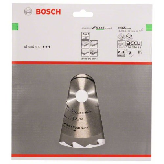 Kreissägeblatt Speedline Wood, 165 x 20/16 x 1,7 mm, 12-Beschreibung lesen