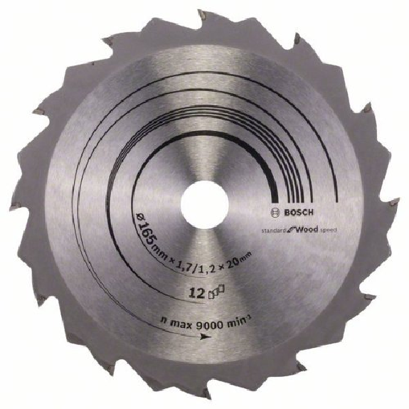 Kreissägeblatt Speedline Wood, 165 x 20/16 x 1,7 mm, 12-Beschreibung lesen