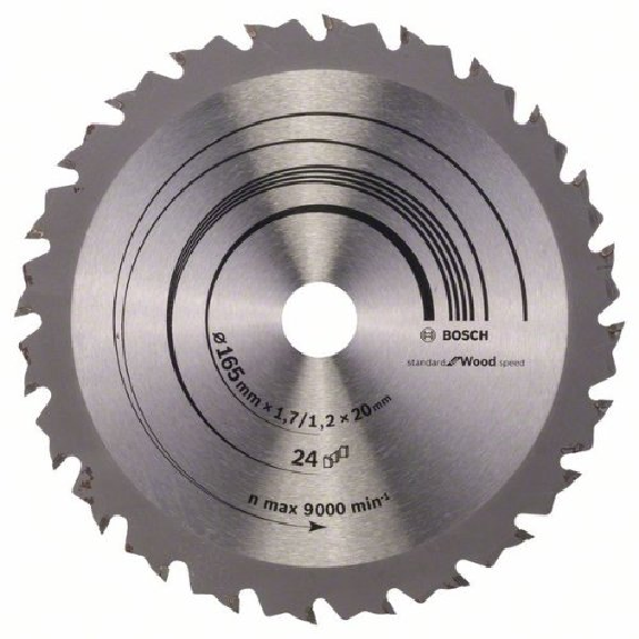 Lame de scie circulaire Speedline Wood, 165 x 20/16 x 1,7 mm, 24-Lire la description