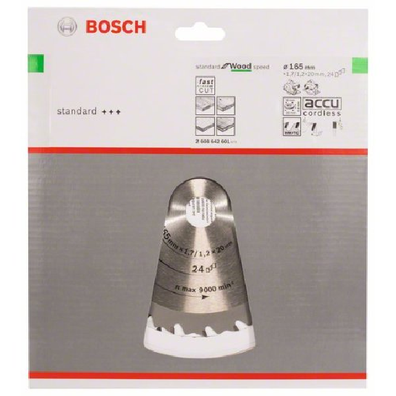 Kreissägeblatt Speedline Wood, 165 x 20/16 x 1,7 mm, 24-Beschreibung lesen